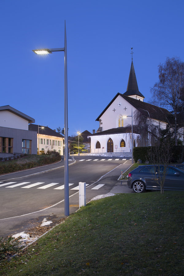 Éclairage du Centre Bourg de Pringy avec les lumainres Avanza et Olivio